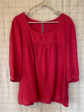 Cut Loose Pink Linen Top